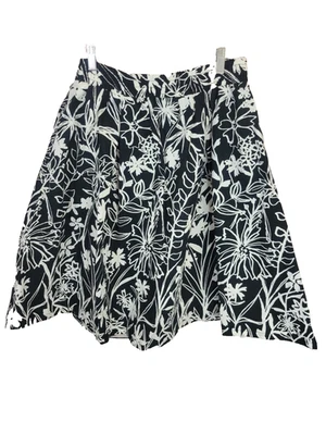 NUEVO CON ETIQUETAS Falda para mujer Cynthia Rowley negra con estampado floral informal línea A talla grande Foto 1 de 4