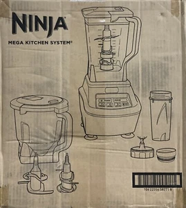 Mega Kitchen System with 72 oz. Pitcher, 8-Cup Food Processor. READ DESCRIPTION - Picture 1 of 8