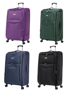 Large Suitcase 4 Wheel Lightweight Luggage Softshell Expandable Travel Case Big - Picture 1 of 10