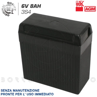 ORIGINAL TYPE BATTERY FOR VINTAGE MOTORCYCLE RESTORATION 6V 8AH AMG BMW R 51 500 1938 - Image 1 of 2