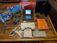 Nintendo DS Lite Red CIB with 2 Games, NYKO Charger Grip, Travel Case & More!