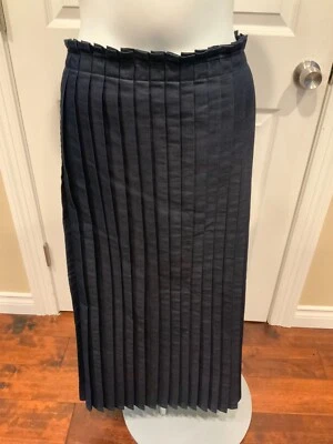 ZUCCA Blue Dark Wash Denim Full Length Pleated Skirt, Size Medium NWT! $485 - Image 1 of 4