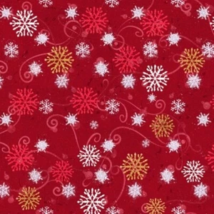 Studio E 12 Days of Christmas by Sue Ellen Brown 6283 88 Red Snowflakes Cotton - Picture 1 of 1