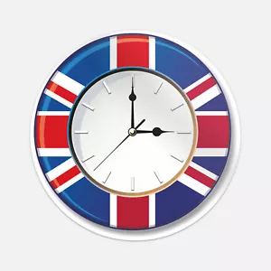 Calcomanía pegatina para parachoques de coche reloj del Reino Unido con bandera nacional - Imagen 1 de 1