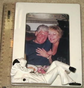 Vintage Pierrot Mime Clown Sigma TasteSetter Picture Frame 9” x 7” White & Black - Picture 1 of 11
