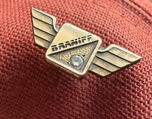 Vintage Braniff Airlines Service Pin Wings with Diamond LGB 1/10 10K Pilot Staff - Picture 1 of 8