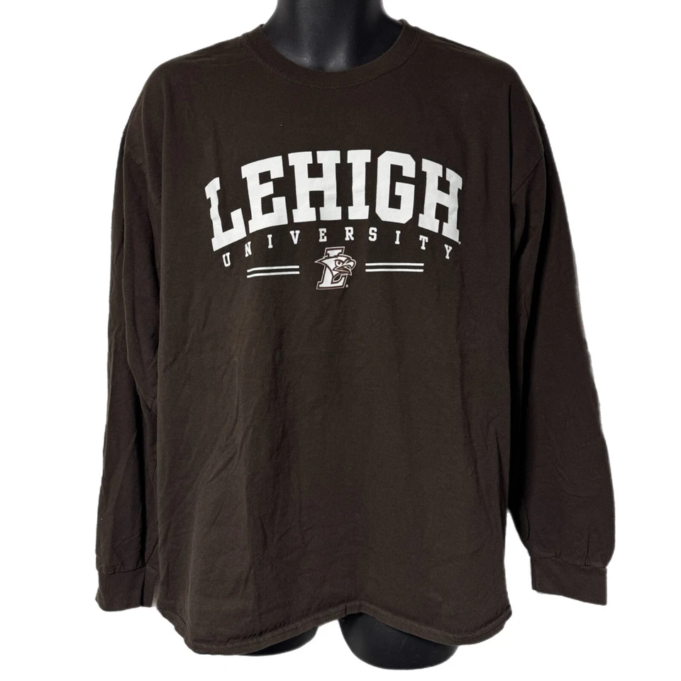 Lehigh University Mountain Hawks Brown Long Sleeve Tee Shirt L/XL - Image 1 of 4