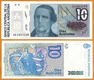 ARGENTINA ND (1985-1989) UNC 10 Australs billete de papel moneda, P-325b - Imagen 1 de 1
