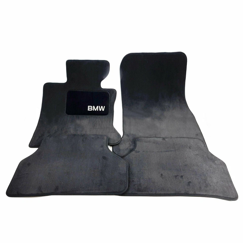 For BMW E60 525i 535i 545i Front & Rear Black Super Plush Carpet Floor Mat Set - Image 1 of 1