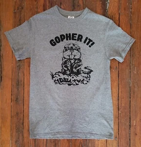 Vintage GOPHER IT! Gray Super Soft Cotton Blend T Shirt Men's Small Cool HTF! - Picture 1 of 2