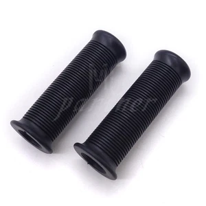 Black 7/8'' 22mm Vintage Retro Rubber Handlebar Hand Grip For Cafe Racer Bobber  - Bild 1 von 8