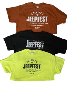3 XLarge Sheriff's Jeepfest T-Shirts Crawl For the Kids (2) 2017 & (1) 2019 - Bild 1 von 5