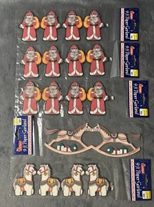 Lotto Vintage Joybrite 9 Ft Ghirlanda di Carta Natale Babbo Natale Cavallo Cavallo a Dondolo NUOVO - Foto 1 di 7