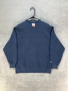 Vintage 90’s Wilson Men’s Blue Embroidered Pullover Crewneck Sweater Size L - Picture 1 of 9