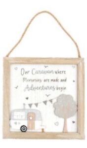 ‘Our Caravan Where Memories Are Made And Adventures Begin’ Wooden Hanging Plaque