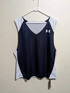 NWT Under Armour HeatGear Men's L Reversible Mesh Lacrosse Tank Top Jersey Blue - Picture 1 of 7