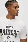 Nwt Boss X Nfl Stretch-Cotton T-Shirt With Las Vegas Raiders Branding White 2Xl