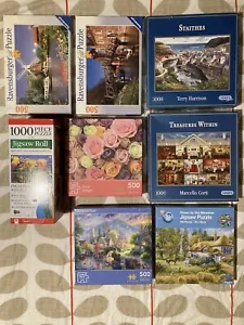 7x CLASSIC JIGSAW PUZZLES AND A MAT ROLL SOME PIECES MISSING HENCE LOW PRICE - Picture 1 of 9
