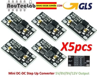 5pcs Mini DC-DC Boost Step Up Converter Board Module 3.7V to 5V 8V 9V 12V Output - Imagen 1 de 4