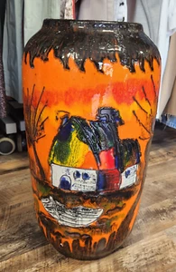 Seltene Fat Lava Scheurich Keramik Bodenvase Floorvase Ceramic 70´s 540-50 - Bild 1 von 6