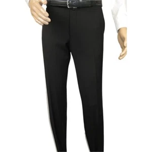 Pantalones de pavo MONO para hombre 100 % lana frente liso ajuste regular 2501-01 negros - Imagen 1 de 12