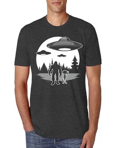 Silhoutte UFO Aliens Sasquatch Men Premium Tri Blend T-Shirt - Picture 1 of 17