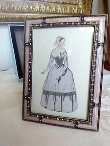 Vintage Dubarry Austrian Crystal Photo Frame Pink enamel surrounded by crystals - Picture 1 of 9