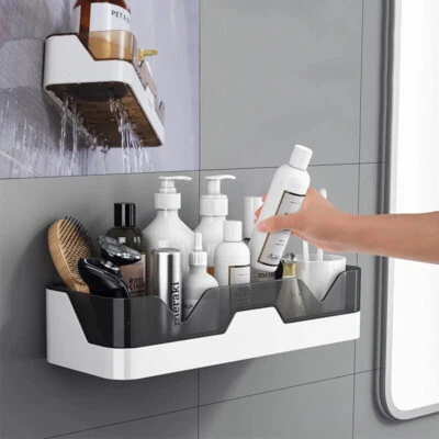 2x Self Adhesive Bathroom Shower Caddy Shelf Rack Storage Organiser Wall Sticker