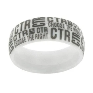 Anillo J156 Talla 6-10 Cerámica Blanco Tabloide Mormón Un Momento en el Tiempo LDS CTR - Imagen 1 de 10