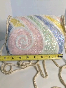 La Regale Hand Made In Macau Pastel Sequin Special Occasion Handbag Clutch - Picture 1 of 6