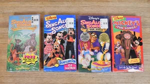 4x NEUE Vintage Disney Lieder mitsingen VHS-Kassetten Sei unser Gast nur Notwendigkeiten etc. - Bild 1 von 6