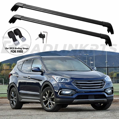 2PCS Crossbar Fit for Hyundai Santa Fe Sport 2013-2018 Roof Carrier Bar Lockable - Image 1 of 4
