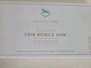 Cuna móvil Pottery Barn niños brazo de madera simplemente blanco en caja de fábrica - Imagen 1 de 7