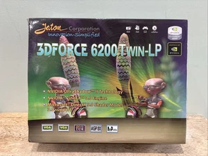 Jaton NVIDIA 3D FORCE 6200  Twin-LP 256MB DDR AGP VGA DVI TV Out Video Card. - Picture 1 of 6