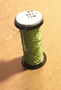 Kreinik Metallic Thread - 12 Yards of #3215 Peridot VF #4 Braid #B927 - Picture 1 of 5