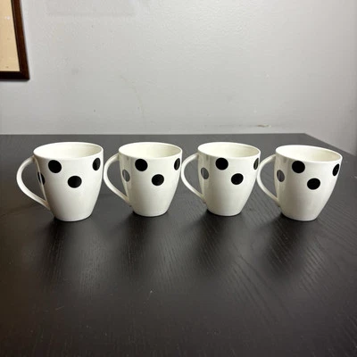 Juego de 4 tazas de café a lunares MIKASA Ultima + Plus Hot Spots blanco ébano/negro Foto 1 de 4