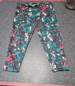 Colosseum Womens Large Compression Capri Teal Pink Mint Leggings L Colorful - Picture 1 of 9