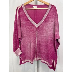 Suéter Pullover SUNDANCE Ligero Cuello en V Algodón Tejido Top Rosa Talla L - Imagen 1 de 9