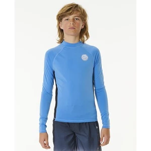 Rip Curl Kids Icons UV Brushed Long Sleeve Rash Vest UPF 50+ - Blue Gum - 10 Yrs - Picture 1 of 4
