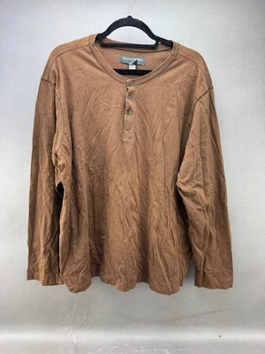 Camisa Henley Banana Republic Para Hombres Marrón Manga Larga Talla 2XL Foto 1 de 4