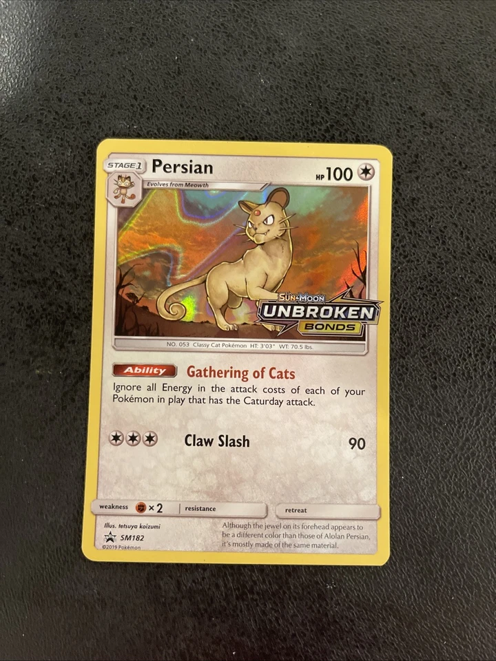 Persian - SM182 [Unbroken Bonds] Pokemon Card TCG - PreRelease Black Star Promo - Image 1 of 2