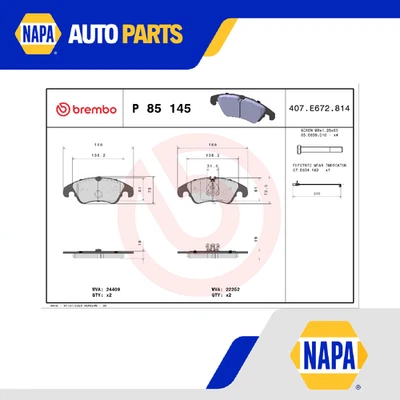 Juego de pastillas de freno para AUDI SQ5 8RB 3.0 delantero 13 a 17 Brembo 4G0698151 4GD698151B Foto 1 de 4