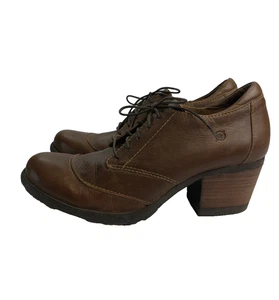 Born Women's Casual Shoes Leather Lace -Up Pumps Brown Size 10 - Picture 1 of 12