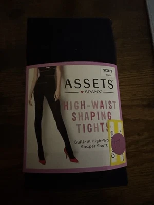 Assets Spanx sz 2 Black High-Waist Shaping Tights Style 182B NWT - Image 1 of 3