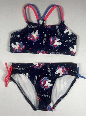 Cat & Jack bathing suit Two Piece Swim Suit Girls M Medium (7/8) unicorn - Image 1 of 3