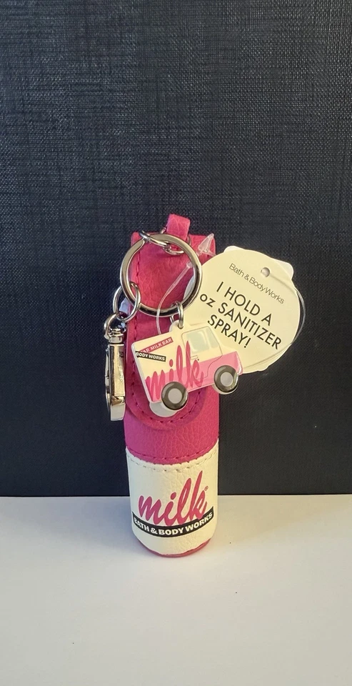 Bath & Body Works Milk Bar Hand Sanitizer Spray Holder Keyring - Image 1 of 1