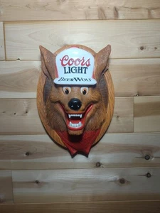 Letrero de pub vintage COORS Light Beer Wolf 3D Face Bar decoración de cueva para hombre - Imagen 1 de 9