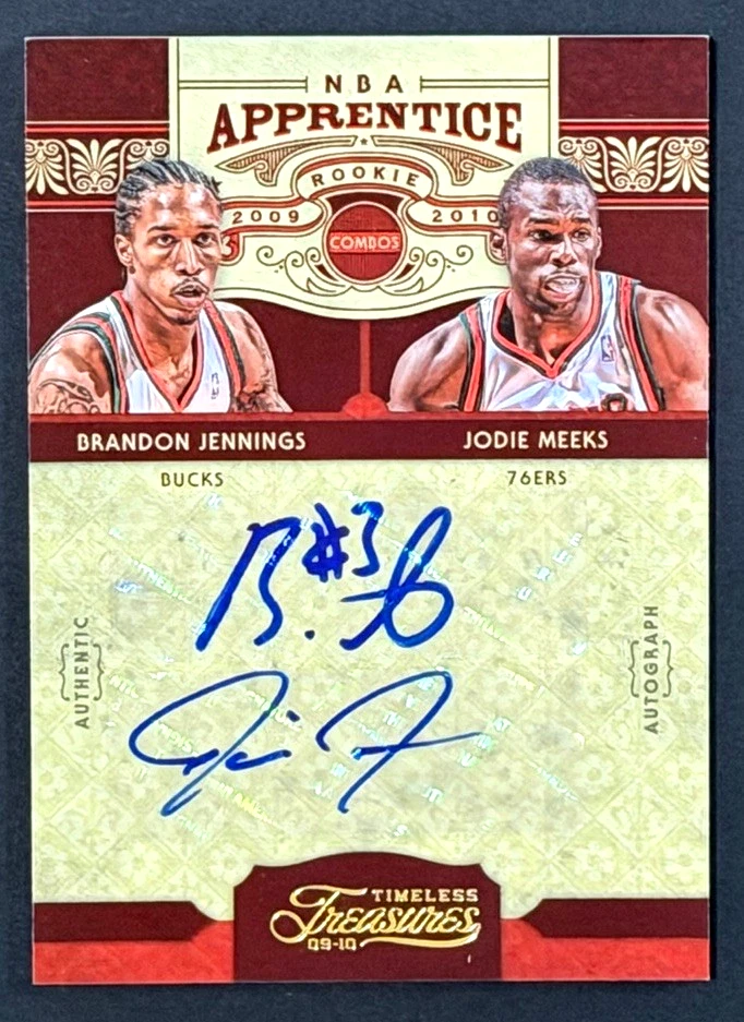 2009-10 TIMELESS TREASURES AUTO BRANDON JENNINGS SIGNED JODIE MEEKS /25 - Image 1 of 2