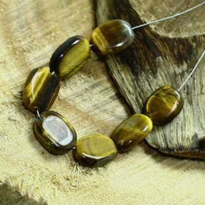 Cuentas ovaladas lisas ojo de tigre briolette naturales sueltas para hacer joyas - Imagen 1 de 3