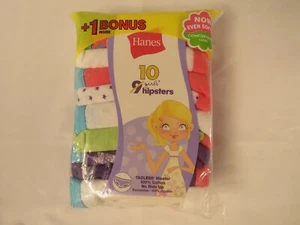 Hanes 10-Pack 100% Cotton Hipsters Underwear Cute Solids and Prints Sz 12 NIP - Picture 1 of 5